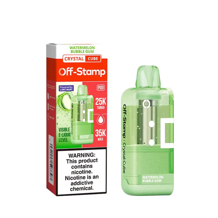Watermelon Bubble Gum Off-Stamp X-Cube Crystal 35K Pod disposable vape packaging