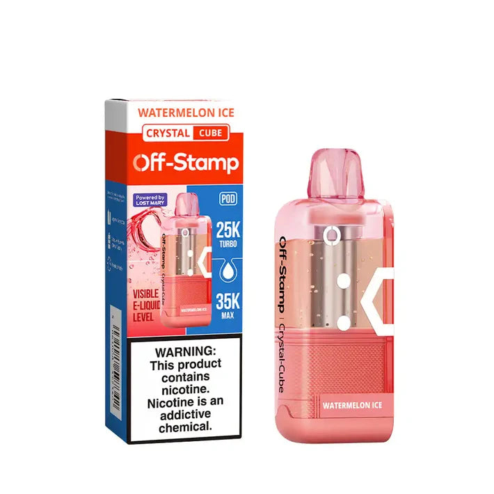 Watermelon Ice Off-Stamp X-Cube Crystal 35K Pod disposable vape packaging