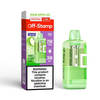 Sour Apple Ice Off Stamp X Cube Crystal 35K Pod disposable vape packaging
