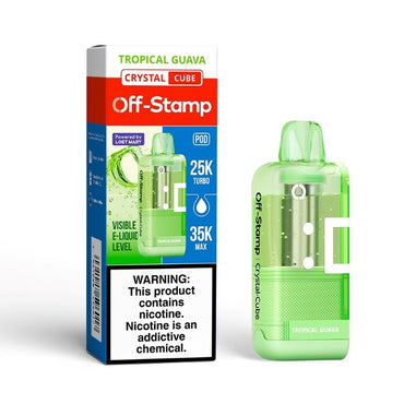 Tropical Guava Off Stamp X Cube Crystal 35K Pod disposable vape packaging