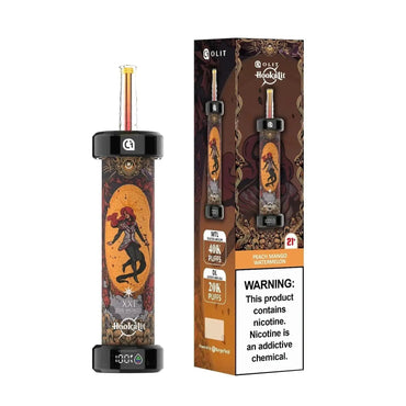 Peach Mango Watermelon Olit Hookalit 40K E-Hookah disposable vape packaging