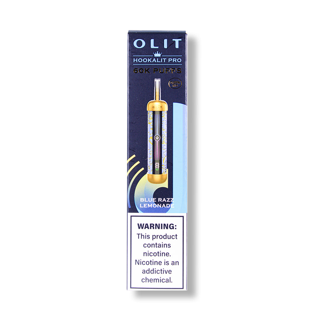 Blue Razz Lemonade OLIT HookaLit Plus 100K Disposable Vape Packaging 