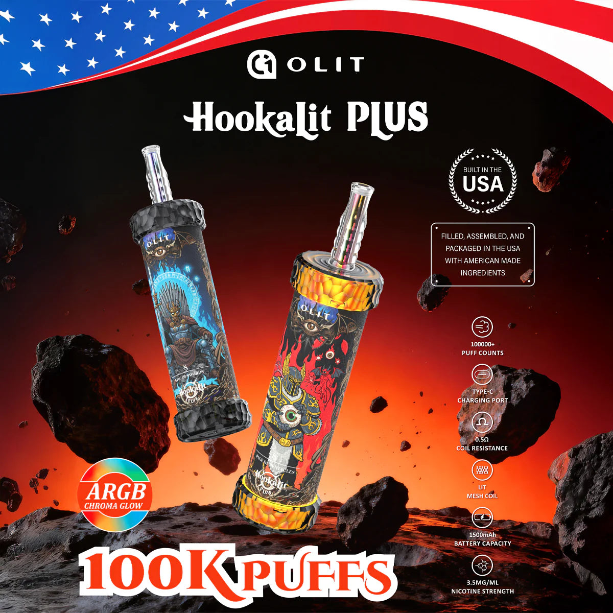OLIT HookaLit Plus 100K disposable vape