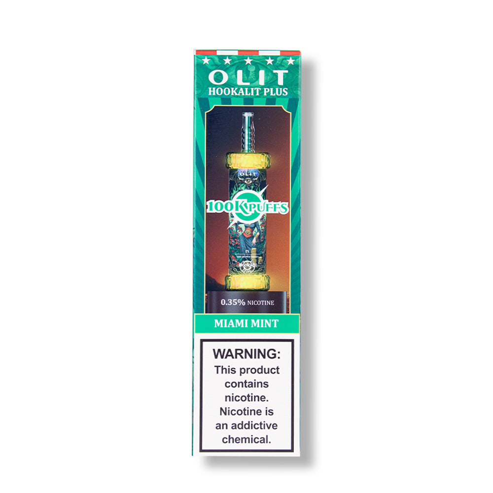 Miami Mint OLIT HookaLit Plus 100K Disposable Vape Packaging 