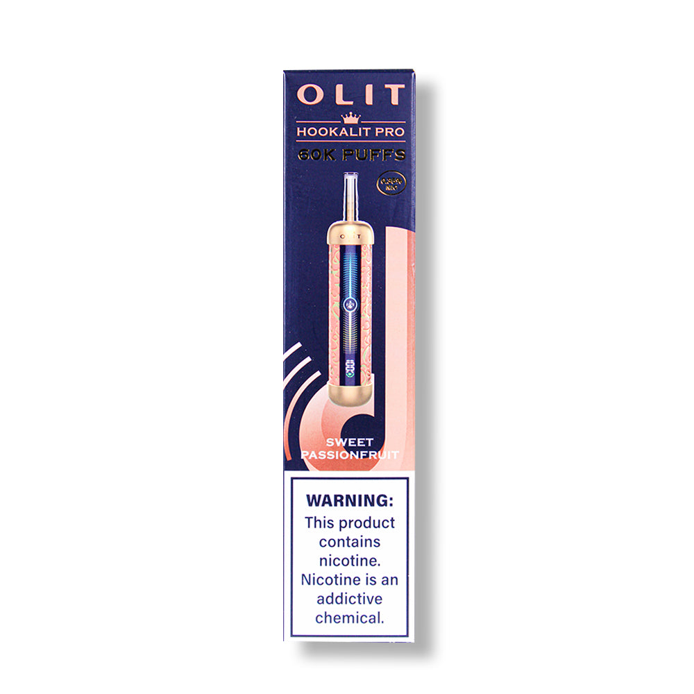 Sweet Passionfruit Olit Hookalit Pro 60K Disposable Vape Packaging 