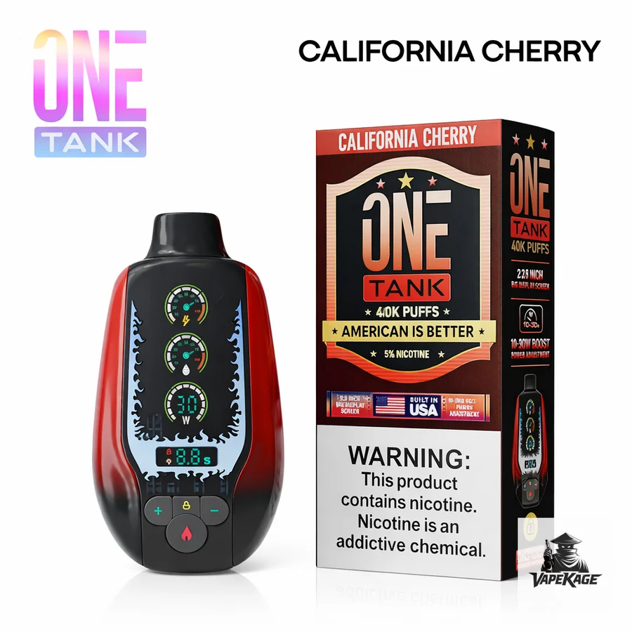 California Cherry - One Tank 40K disposable vape packaging 