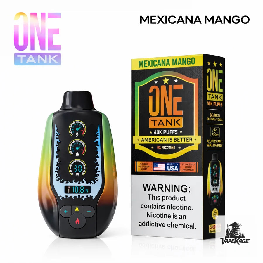 Mexicana Mango - One Tank 40K disposable vape packaging 