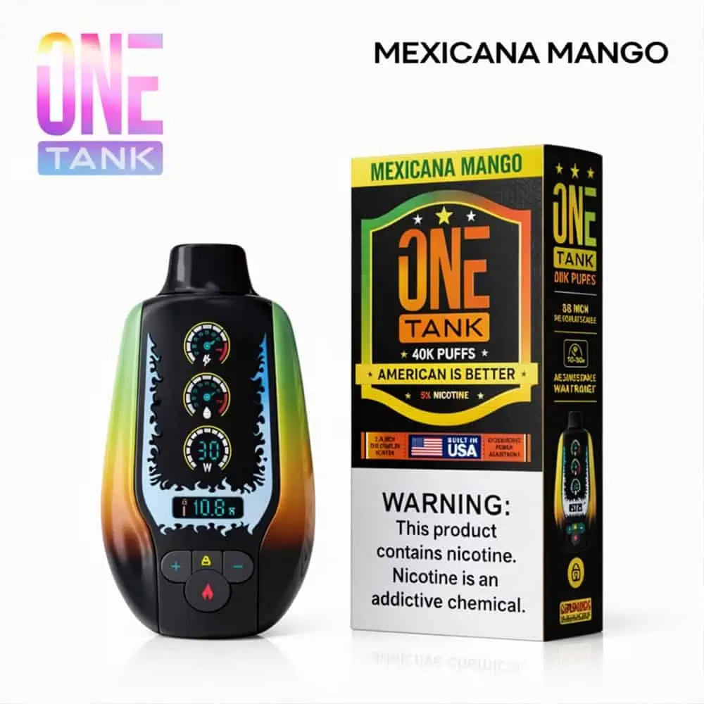 Mexicana Mango - One Tank 40K disposable vape packaging 