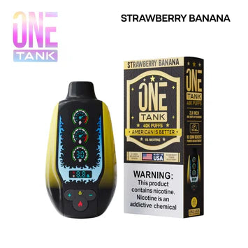 Strawberry Banana - One Tank 40K disposable vape packaging 