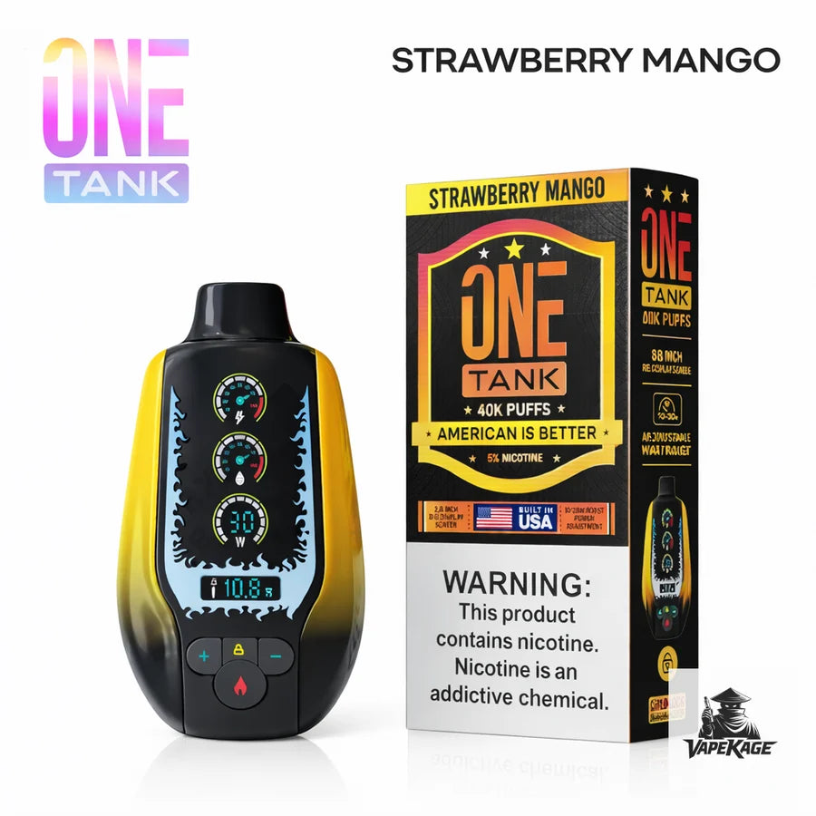 Strawberry Mango - One Tank 40K disposable vape packaging 