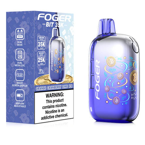 Foger Bit 35K Orange Cranberry Lime Ice Disposable Vape - Black Coral 