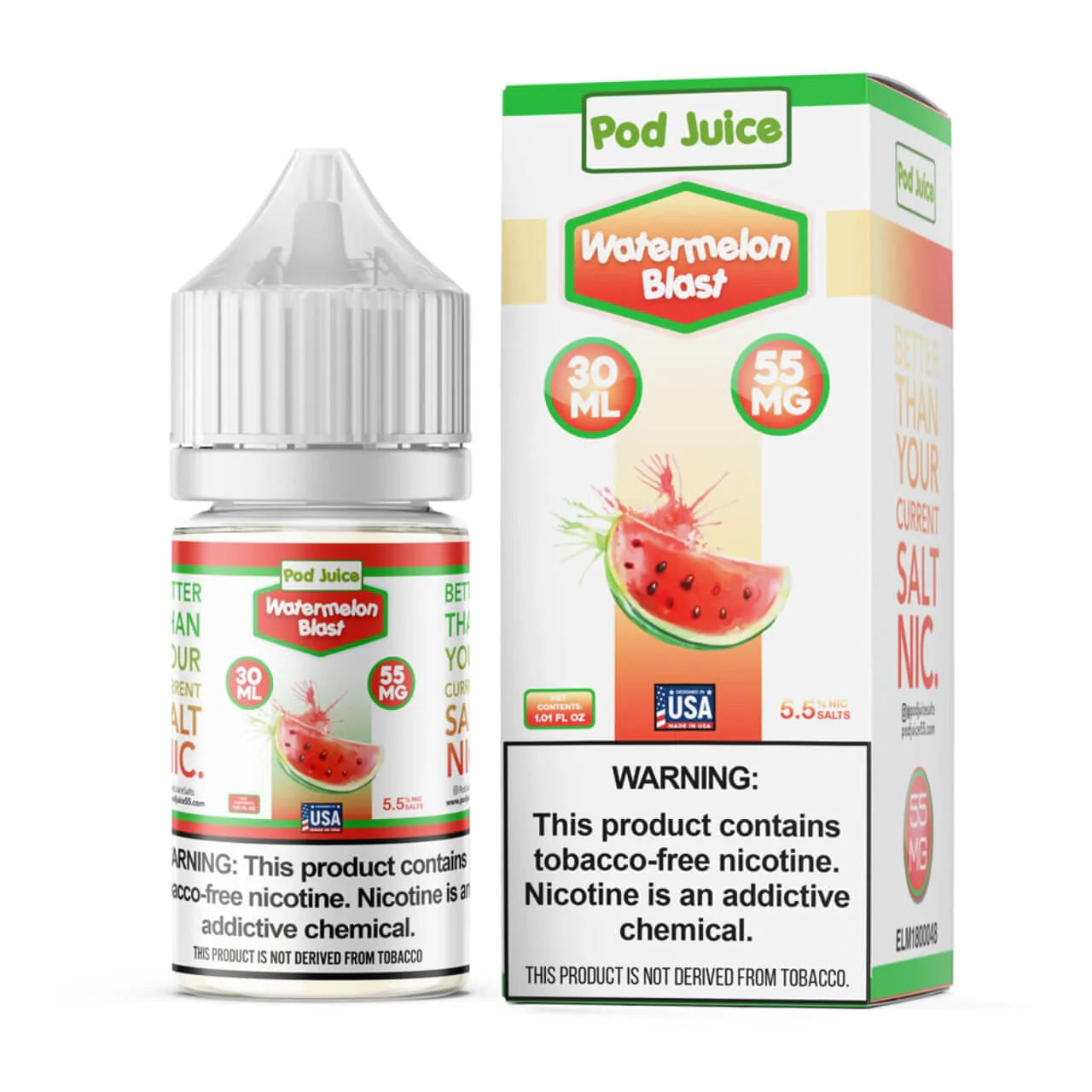 Pod Juice Salt 30ml Watermelon Blast packaging 