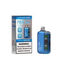 Blue Razz Lemon Priv Bar Turbo 15000 disposable vape packaging 