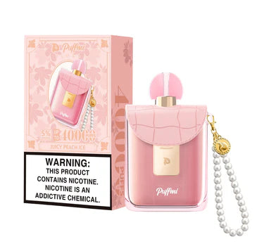 Juicy Peach Ice Puffmi Flora 40000 disposable vape packaging 