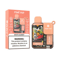 White Gummy Pyne Pod Boost 8500  disposable vape packaging 
