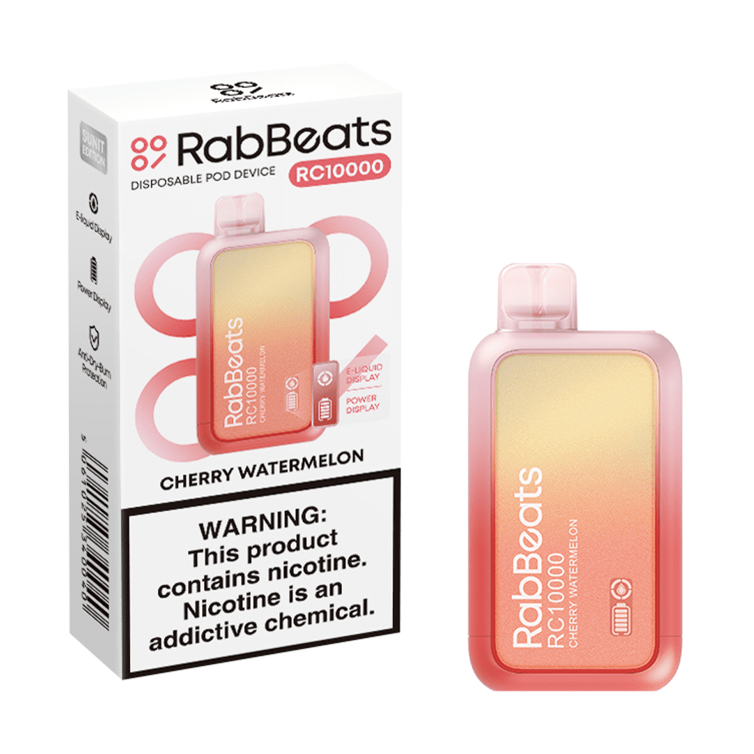 Cherry Watermelon RabBeats RC10000 disposable vape packaging 