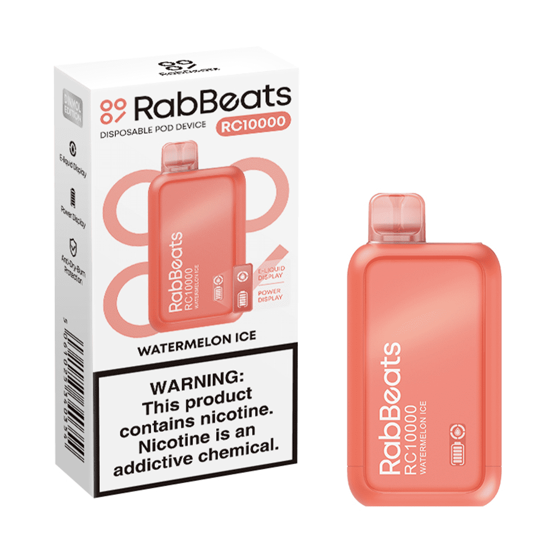 Watermelon Ice RabBeats RC10000 disposable vape packaging 