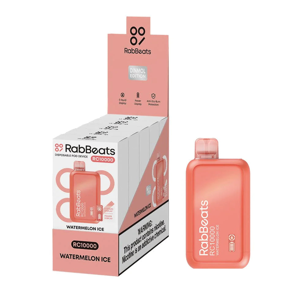 Watermelon Ice RabBeats RC10000 disposable vape packaging 