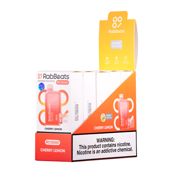 Cherry Lemon RabBeats RC10000 disposable vape packaging