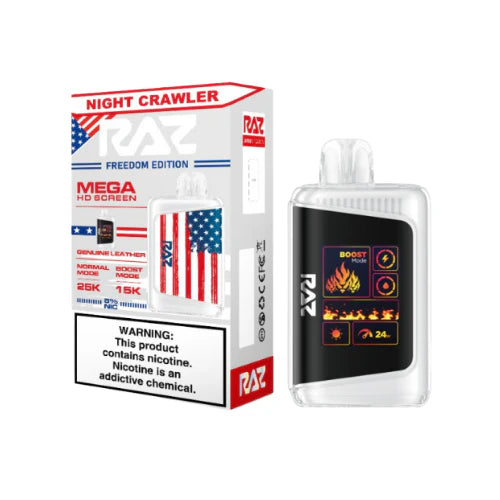 Night Crawler (Freedom Edition) Raz LTX 25K disposable vape packaging