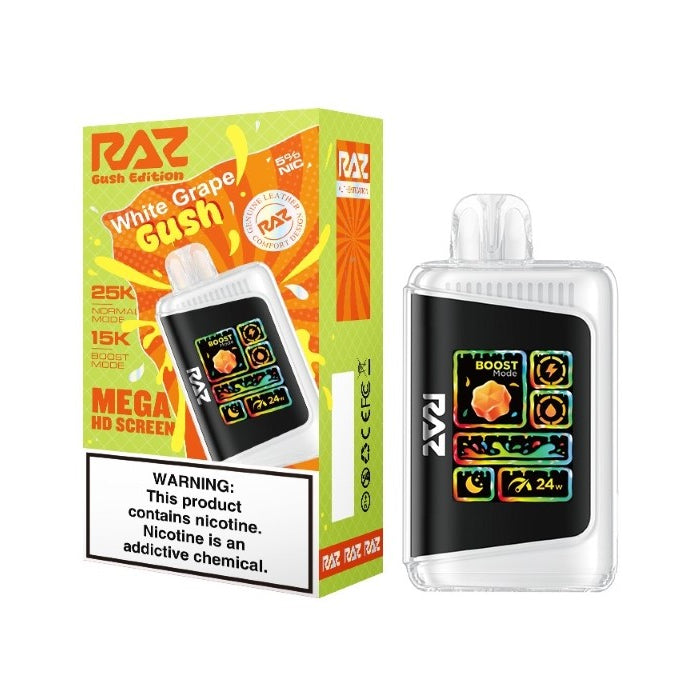 White Grape Gush Raz LTX 25K (Punch Edition) Disposable Vape Packaging