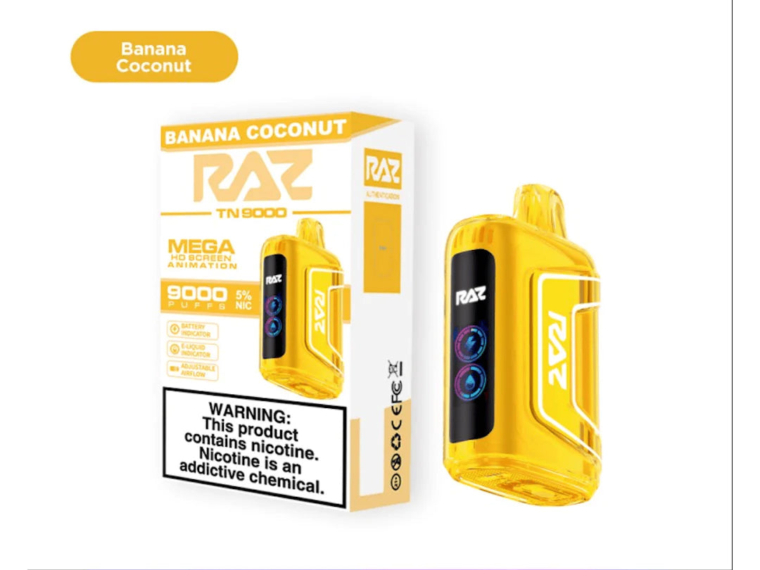 Banana Coconut - Raz TN9000 | Online Vape Shop Banana Coconut - Raz TN9000 | Online Vape Shop