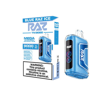 Blue Raz Ice Raz TN9000 disposable vape packaging