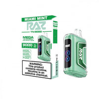 Miami Mint Raz TN9000 disposable vape packaging