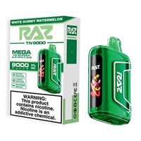 White Gummy Watermelon Raz TN9000 disposable vape packaging