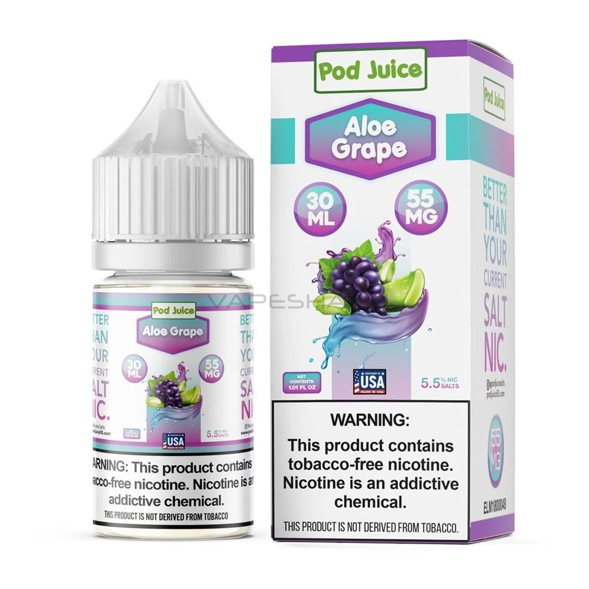 Aloe Grape Pod Juice Salt 30ml packaging 
