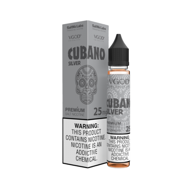 VGOD SaltNic Labs E-Liquid 25mg Cubano Silver packaging 