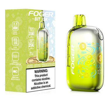 Foger Bit 35K Sour Apple Watermelon Disposable Vape - Black Coral