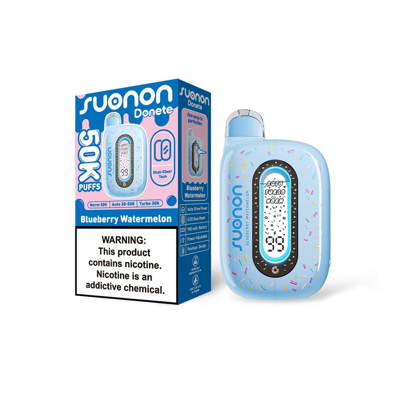 Blueberry Watermelon Suonon Donete 50K Disposable Vape Packaging 