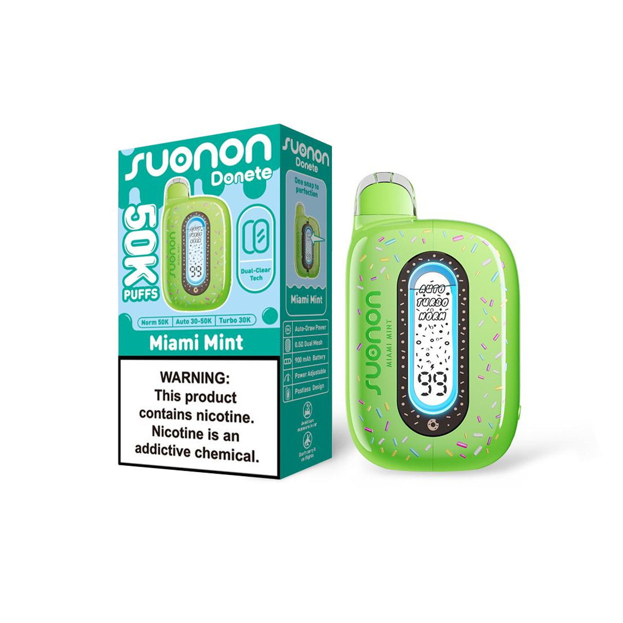 Miami Mint Suonon Donete 50K Disposable Vape Packaging 
