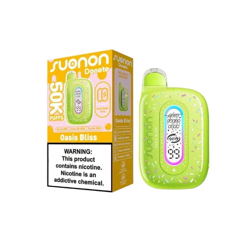 Oasis Bliss Suonon Donete 50K disposable vape packaging 