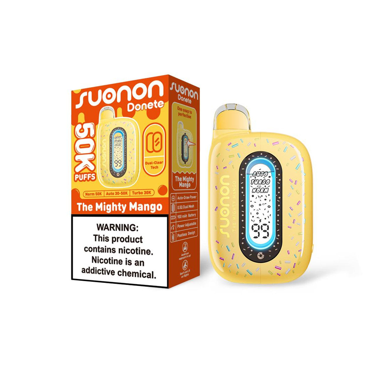 The Mighty Mango Suonon Donete 50K Disposable Vape Packaging 