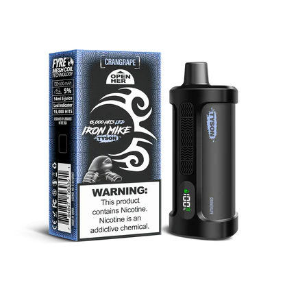 Crangrape Tyson 2.0 Iron Mike disposable vape packaging 