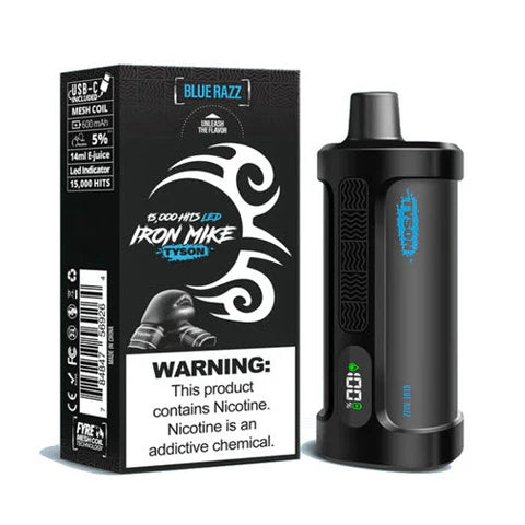 Blue Razz Tyson 2.0 Iron Mike disposable vape packaging