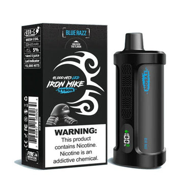 Blue Razz Tyson 2.0 Iron Mike disposable vape packaging
