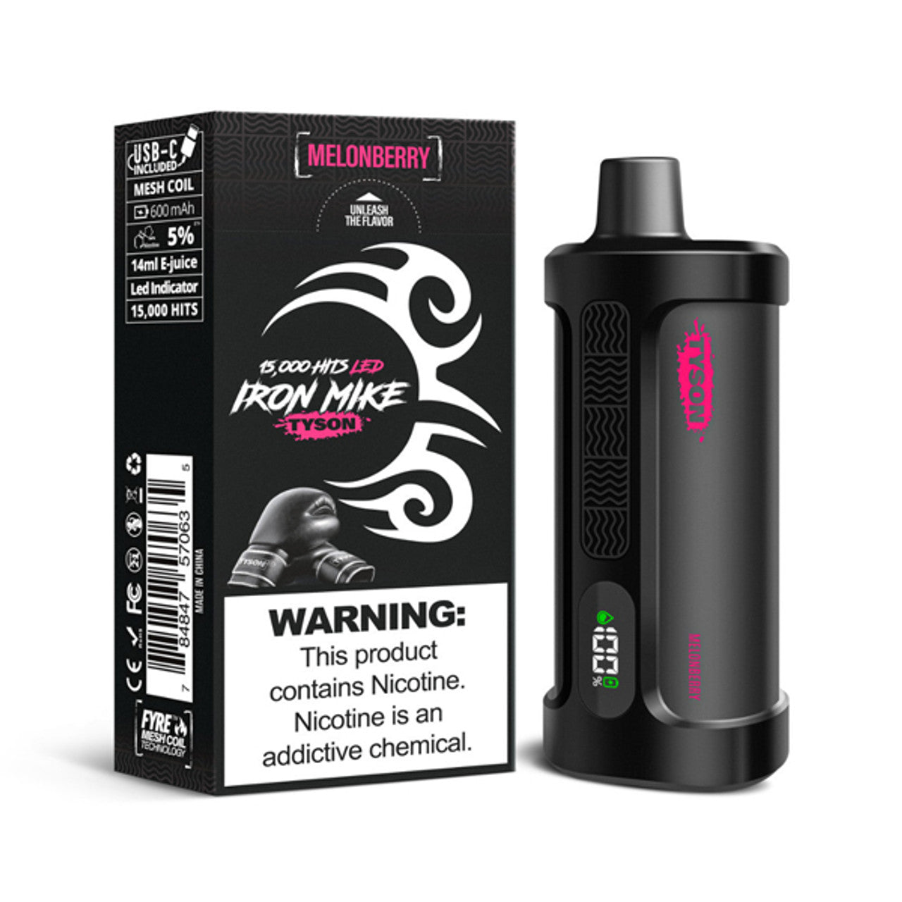 Melonberry Tyson 2.0 Iron Mike disposable vape packaging