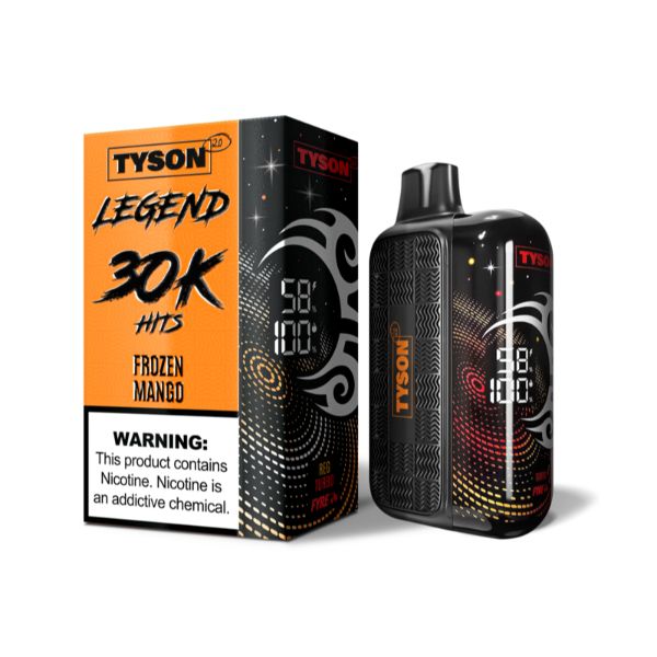 Frozen Mango Tyson 2.0 Legend 30K disposable vape packaging 