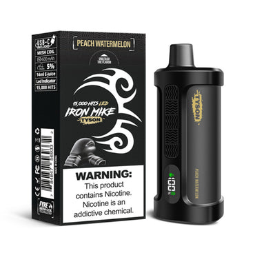 Peach Watermelon Tyson 2.0 Iron Mike disposable vape packaging
