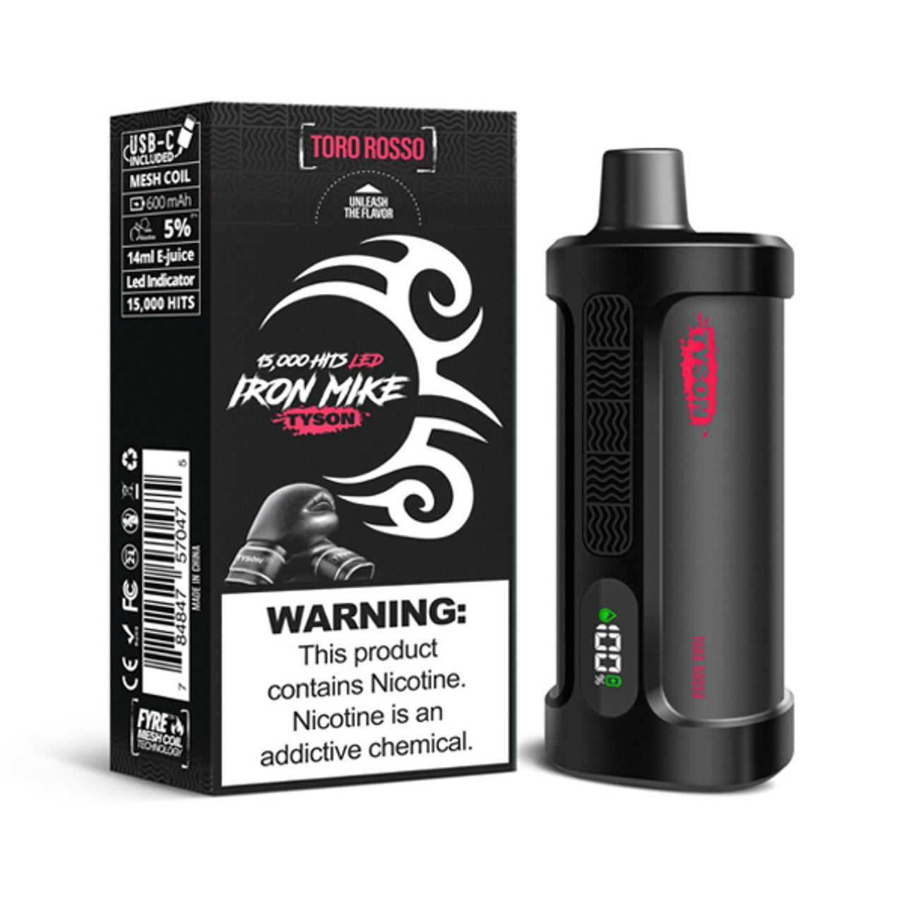 Toro Rosso Tyson 2.0 Iron Mike disposable vape packaging 