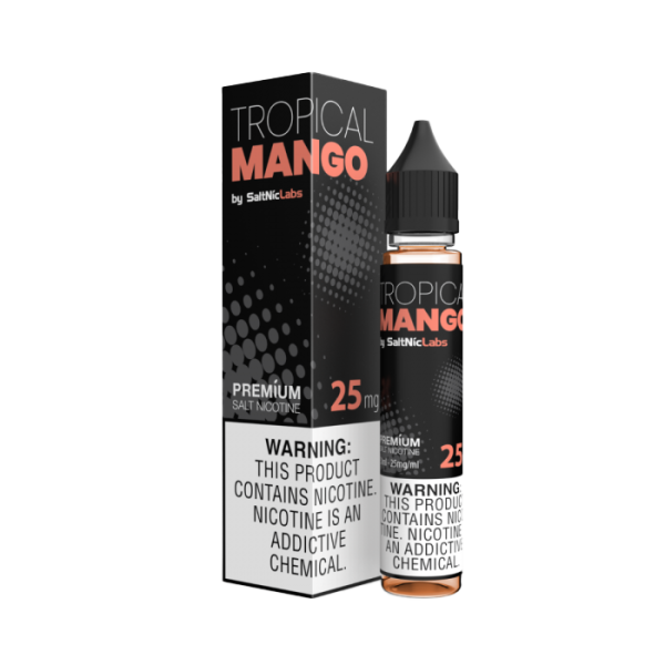 Tropical Mango VGOD SaltNic Labs 25mg E-Liquid packaging
