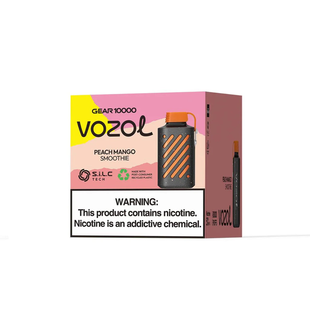Peach Mango Smoothie Vozol Gear 10000 disposable vape packaging