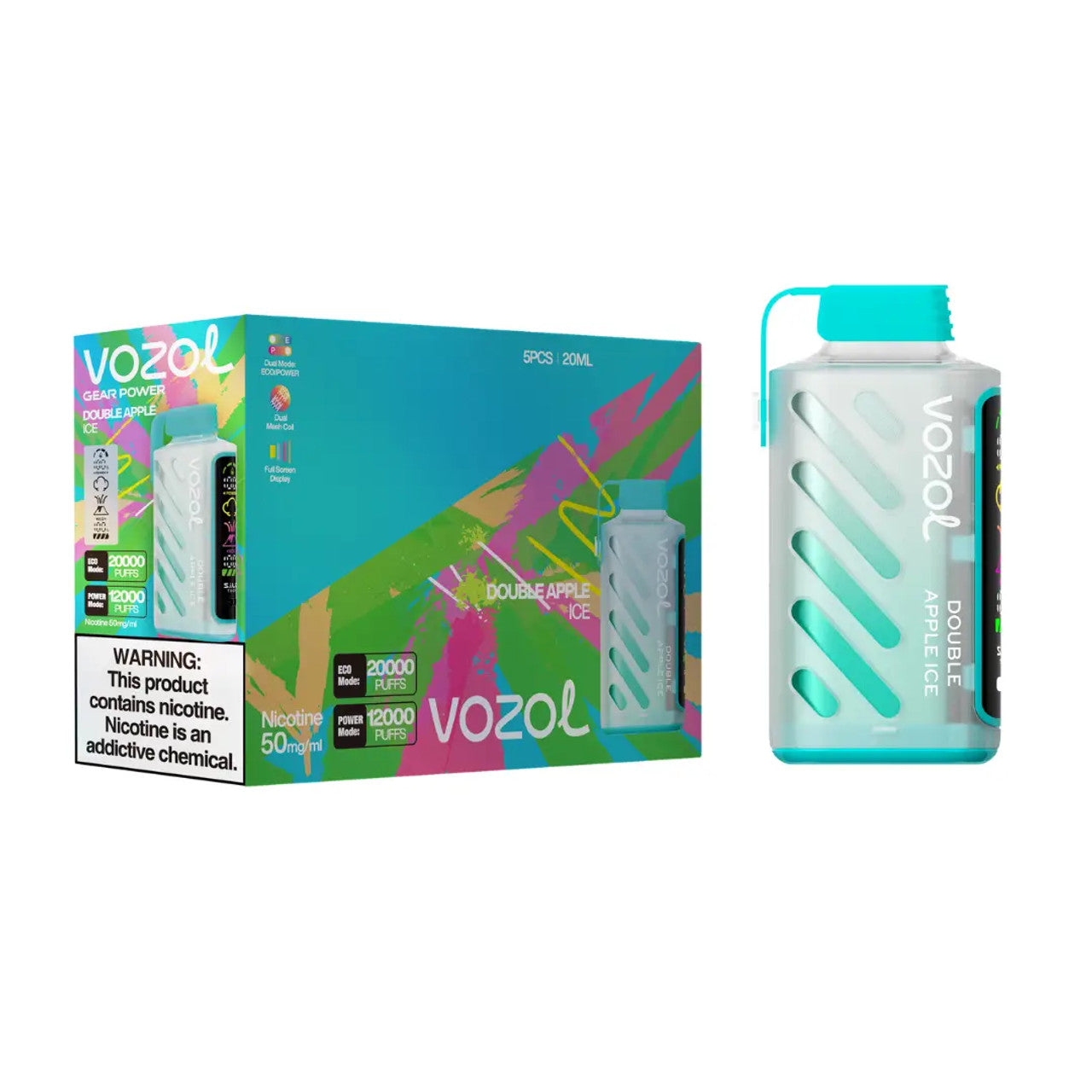 elfbar elfa kaufen Vozol Gear Power 20000 Disposable Vape | Dual Mesh Coil | ECO & Power Modes  | 20 Flavors main image 0