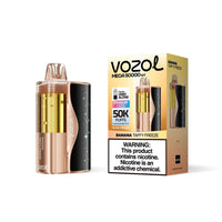 Banana Taffy Freeze Vozol Mega 50K disposable vape packaging