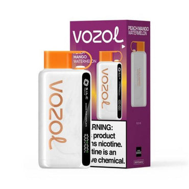 Peach Mango Watermelon Vozol Star 9000 disposable vape packaging