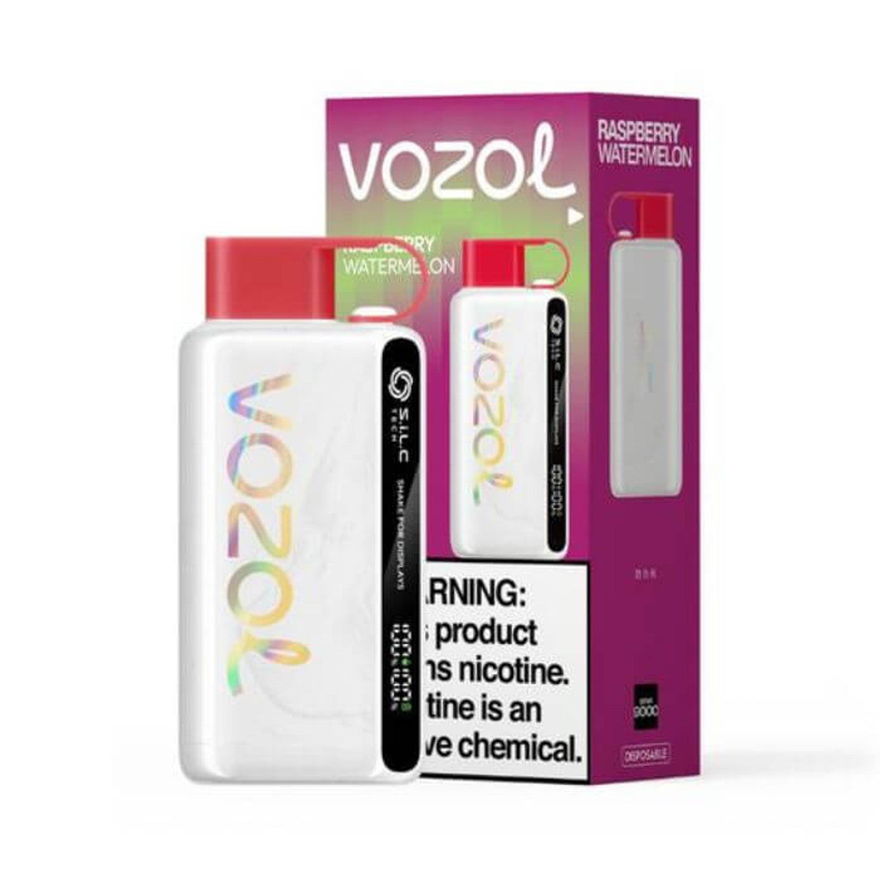Raspberry Watermelon Vozol Star 9000 disposable vape packaging